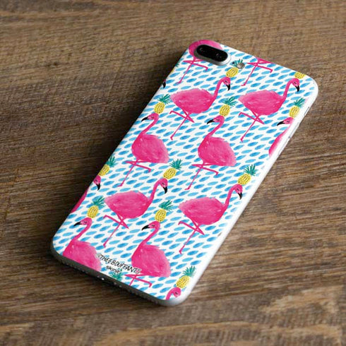 Bouffants and Broken Hearts Party Flamingos iPhone 8 Plus Skin